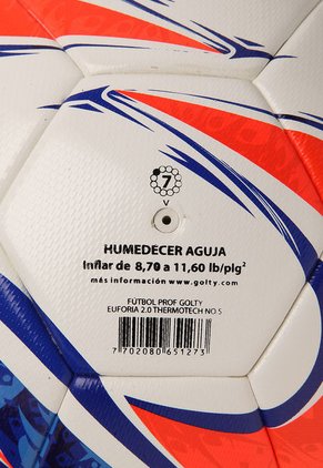 Balón De Fútbol Profesional Blanco-Azul-Naranja GOLTY Euforia 2.0 #5