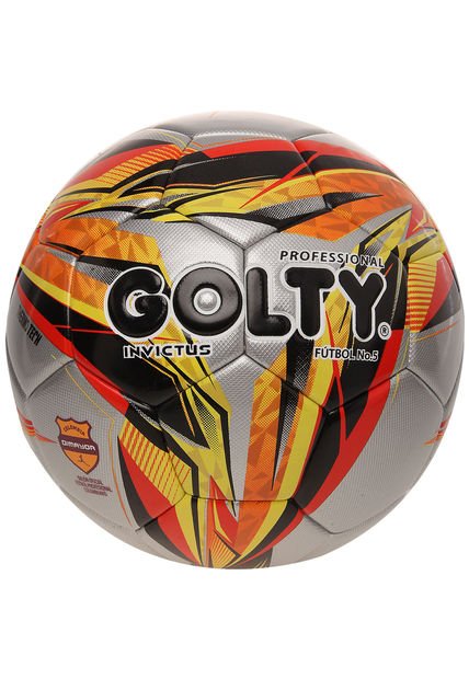 Balón De Fútbol Profesional Gris-Amarillo-Rojo GOLTY Invictus thermotech  #5