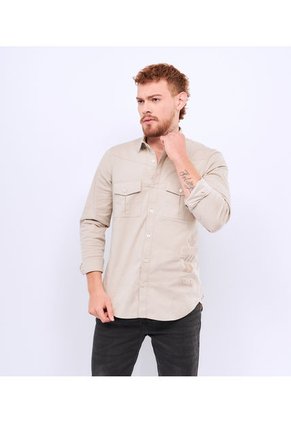 Camisa Para Hombre Slim Manga Larga Groggy
