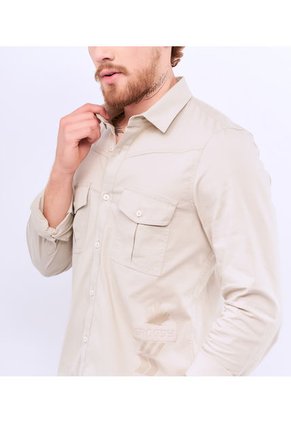 Camisa Para Hombre Slim Manga Larga Groggy