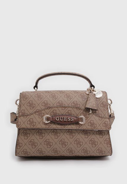 Bolso Café-Marrón-Dorado GUESS Emera Logo