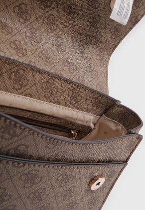 Bolso Café-Marrón-Dorado GUESS Emera Logo