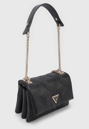 Bolso Manos Libres Negro-Dorado GUESS Deesa Mini