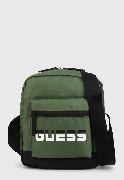 Bolso Manos Libres Verde Oliva-Blanco-Negro GUESS