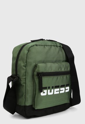Bolso Manos Libres Verde Oliva-Blanco-Negro GUESS
