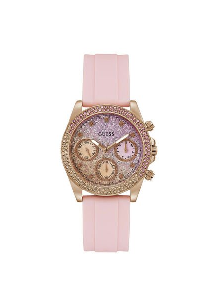 Reloj Guess Mujer Sparkling Pink. Silicona Rosado GW0032L4