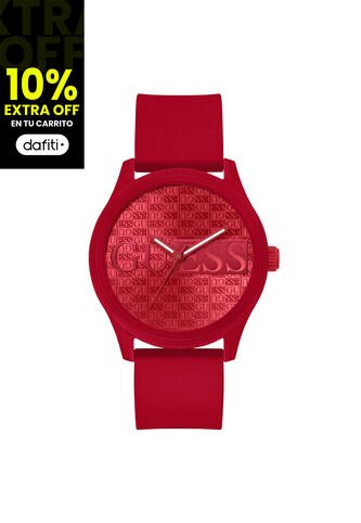 Reloj Guess Hombre Reputation. Silicona Rojo GW0780G2 Guess