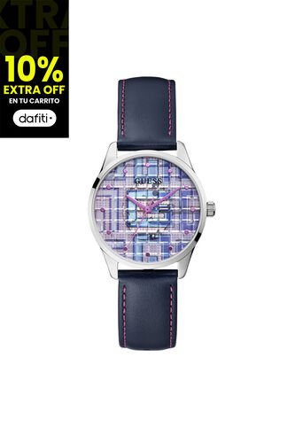 Reloj Guess Mujer Clearly Block. Cuero Azul GW0480L1 Guess