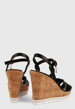 Sandalia Plataforma Negro-Café GUESS