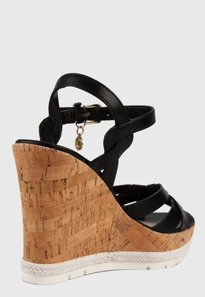 Sandalia Plataforma Negro-Café GUESS