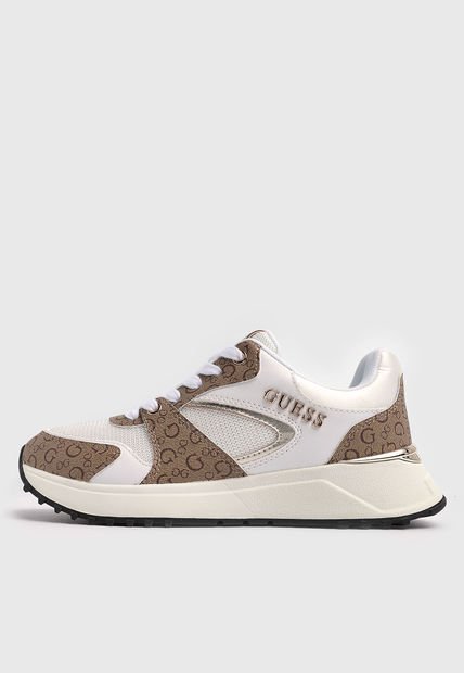 Tenis Blanco-Café-Dorado GUESS Brinys