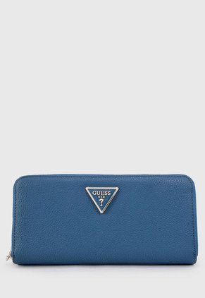 Billetera Azul Petróleo-Dorado GUESS Meridian