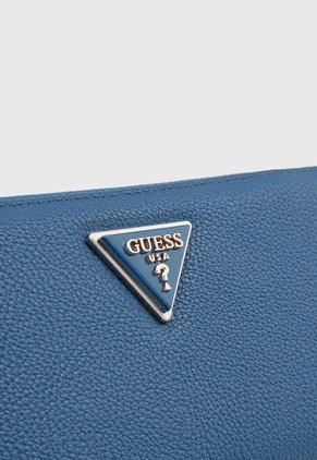 Billetera Azul Petróleo-Dorado GUESS Meridian