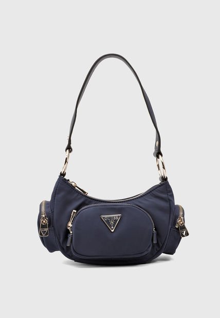 Bolso Manos Libres Azul Navy-Dorado GUESS ECO Gemma