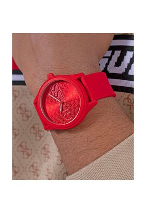 Reloj Guess Hombre Reputation. Silicona Rojo GW0780G2