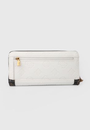 Billetera Blanco-Café-Dorado GUESS Abey