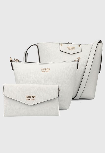 Bolso Doble Faz Lila-Blanco GUESS