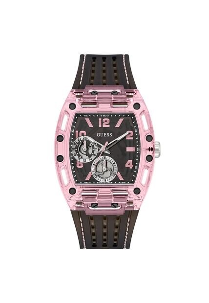 Reloj Guess Hombre Sporting Pink. Silicona Negro GW0032G3