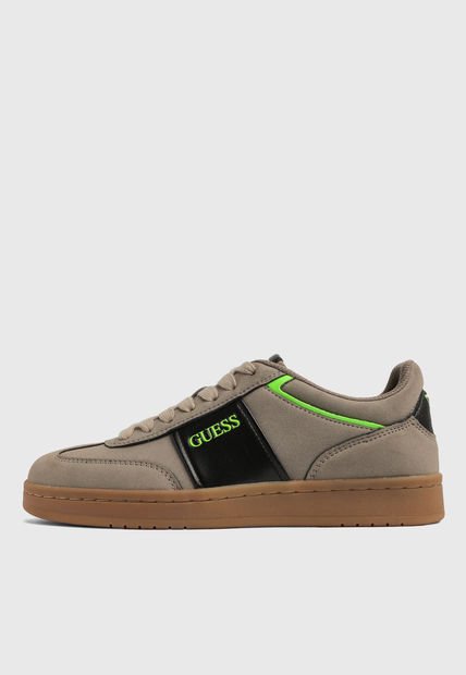 Tenis Taupe-Negro-Verde Neón GUESS Lalak