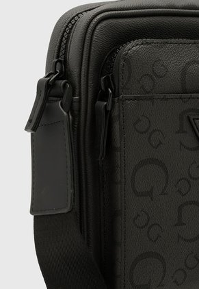 Bolso Manos Libres Gris Oscuro-Negro GUESS