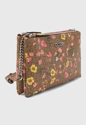 Bolso Manos Libres Marrón-Multicolor GUESS