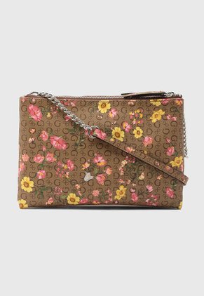 Bolso Manos Libres Marrón-Multicolor GUESS