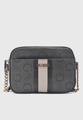 Bolso Manos Libres Gris Oscuro-Beige GUESS