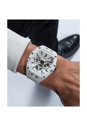 Reloj Guess Hombre Phoenix. Silicona Blanco GW0203G2