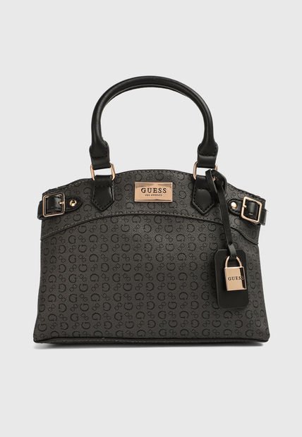 Bolso Gris Oscuro-Negro-Dorado GUESS