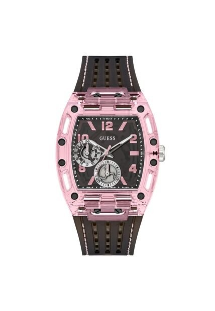 Reloj Guess Hombre Sporting Pink. Silicona Negro GW0032G3