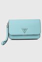 Billetera Celeste-Dorado GUESS Laurel de Guess