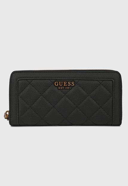 Billetera Negro-Dorado GUESS Abey