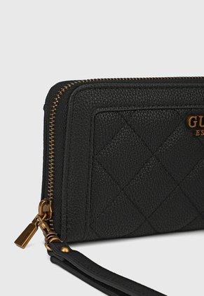 Billetera Negro-Dorado GUESS Abey