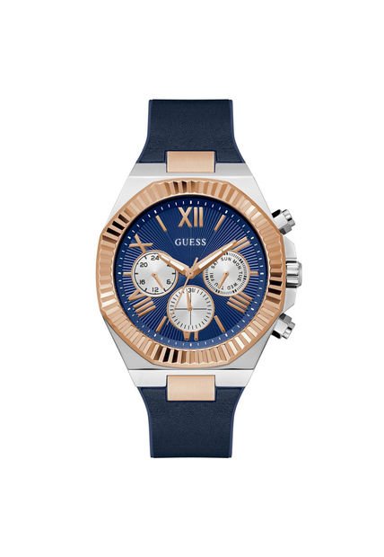 Relojes Guess Hombre Equity. Cuero-Silicona Azul GW0791G2