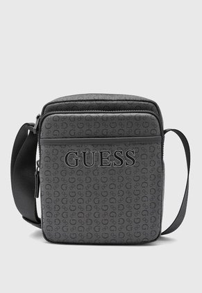 Bolso Manos Libres Gris Oscuro-Negro GUESS