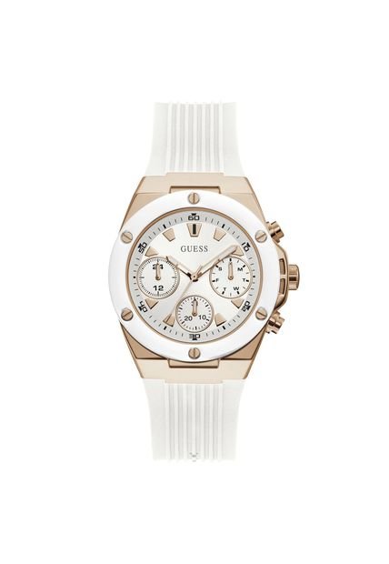 Reloj Guess Mujer Athena. Silicona Blanco GW0030L3