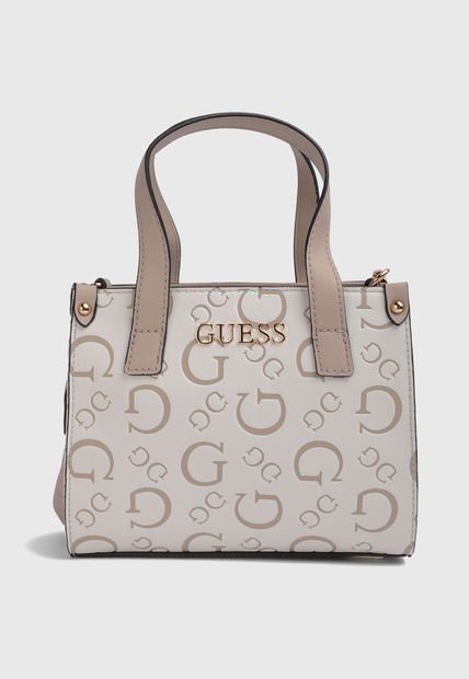 Bolso Blanco-Taupe-Dorado GUESS
