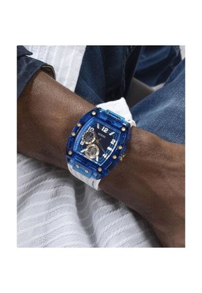 Relojes Guess Hombre Phoenix. Silicona Blanco GW0499G6