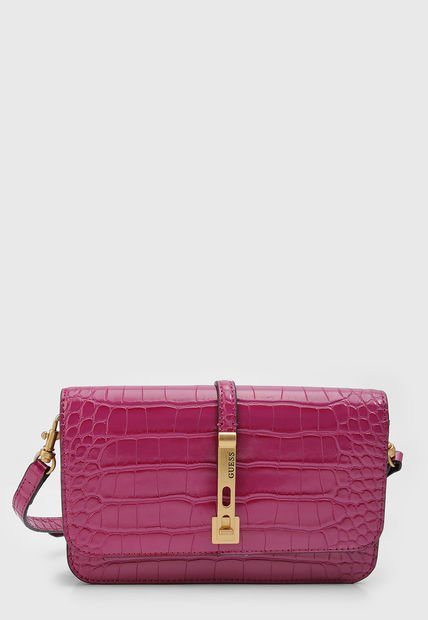 Bolso Manos Libres Magenta-Dorado GUESS James Mini