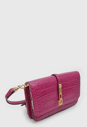 Bolso Manos Libres Magenta-Dorado GUESS James Mini