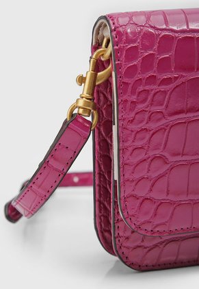 Bolso Manos Libres Magenta-Dorado GUESS James Mini
