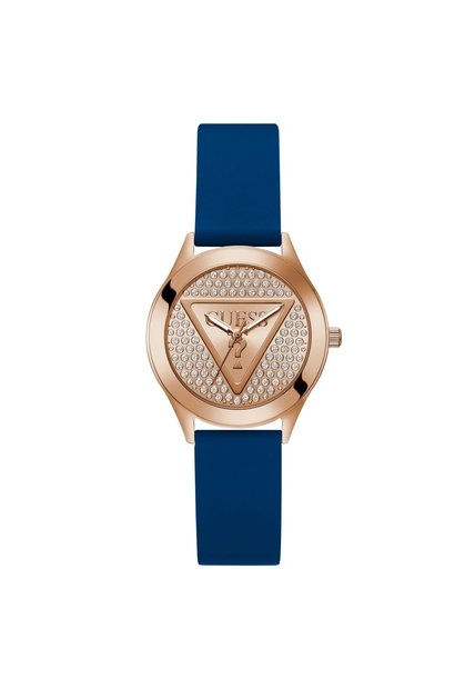 Reloj Guess Mujer Glitz Plaque. Silicona Azul GW0745L4