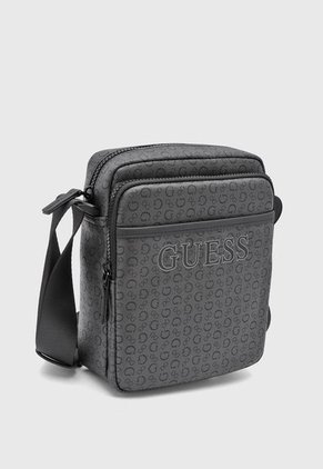 Bolso Manos Libres Gris Oscuro-Negro GUESS