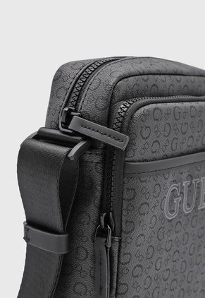 Bolso Manos Libres Gris Oscuro-Negro GUESS