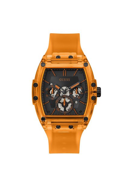 Relojes Guess Hombre Phoenix. Silicona Naranja GW0203G10
