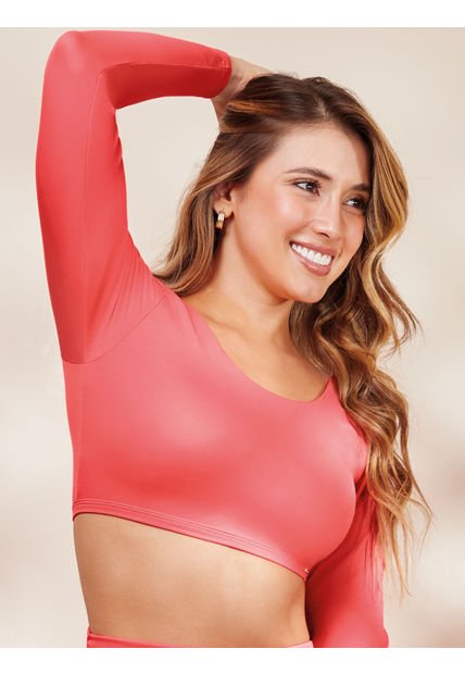 Top De Baño Manga Larga Haby Coral