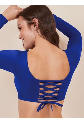 Top De Baño Manga Larga Haby Azul Náutico