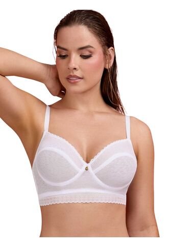 Brasier Espalda Ancha Y Encaje Color Blanco Haby Haby