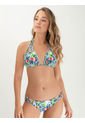 Bikini Triangular Estampado Para Mujer Azul de Haby