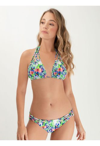 Bikini Triangular Estampado Para Mujer Azul Haby